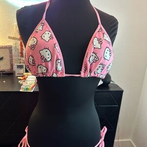 Hello Kitty Pink Bikini Top with pink top and hello kitty bottoms